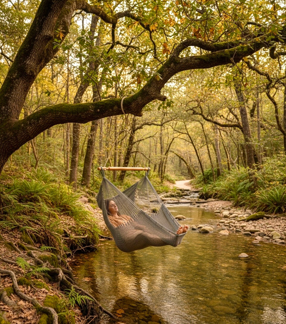 Ash Grey Hammock Chair – Handwoven Neutral Grey Solid Color Hanging Chair