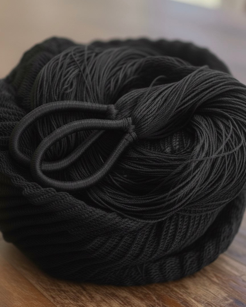 Midnight Hammock Chair — Waterproof Black Handwoven Hanging Chair with Tassels