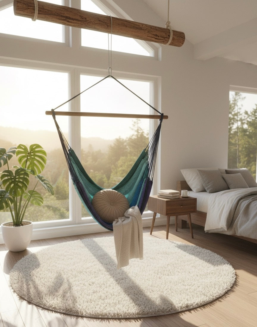Ash Grey Hammock Chair – Handwoven Neutral Grey Solid Color