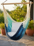 Seaside Glow Hammock Chair – Handwoven Sand-to-Sea Ombré Hanging Chair